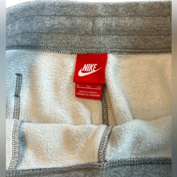 Nike Men’s Fleece Joggers Elastic & Drawstring Waist Gray Large Black Swoosh XL. - Picture 4 of 10